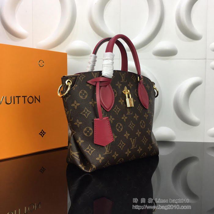 路易威登LV女包 頂級原單 FlowerBB 拉鏈Tote手袋 Monogram帆布 金色金屬鮮花掛鎖 多功能小號手袋 手提 單肩斜挎包  ydh2595